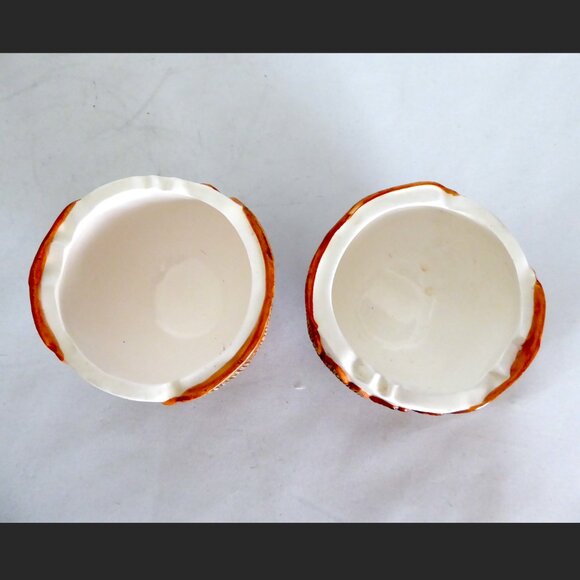 VINTAGE 1960’s PAUL MARSHALL CRACKED COCONUT CERAMIC TIKI MUG SET - Picture 7 of 7